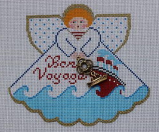 click here to view larger image of Bon Voyage Angel w/Charms (hand painted canvases)