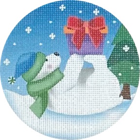 click here to view larger image of Polar Bear w/Present (printed canvas)