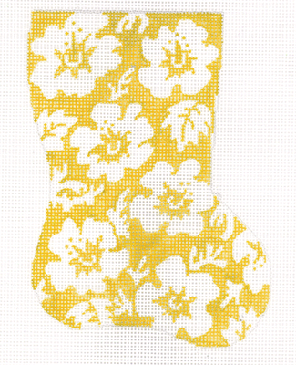 click here to view larger image of Aloha Mini Sock/Yellow (hand painted canvases)