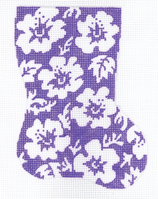 click here to view larger image of Aloha Mini Sock/Purple (hand painted canvases)