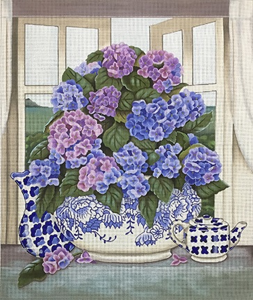 click here to view larger image of Hydrangea Fire Screen (hand painted canvases)