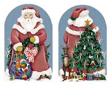 click here to view larger image of Victorian 2-Sided Santa Dome (hand painted canvases)