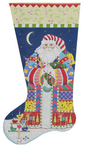 click here to view larger image of Nordic Santa Stocking (hand painted canvases)