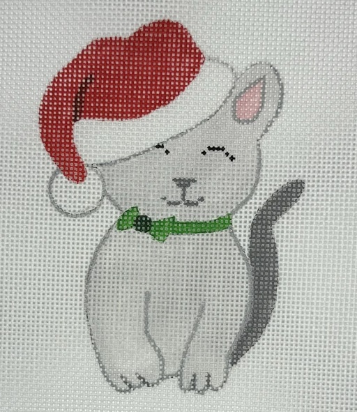click here to view larger image of Little Bits - Christmas Kitty w/SG (hand painted canvases)