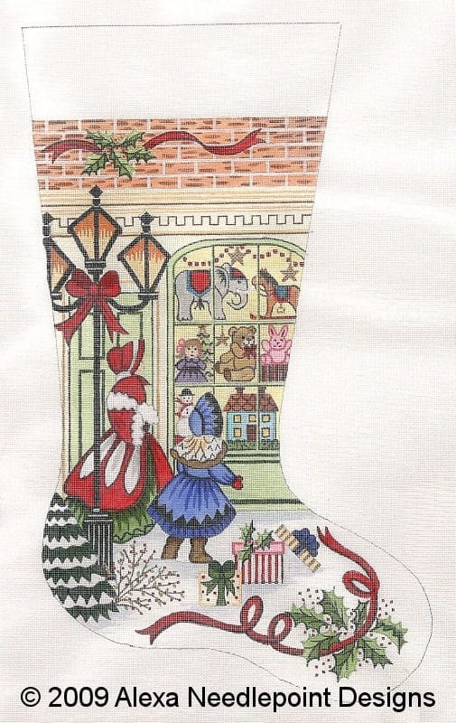 click here to view larger image of Christmas Stocking - 7235   (hand painted canvases)