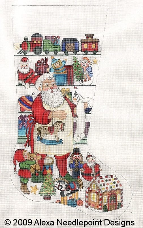 click here to view larger image of Christmas Stocking - 7234   (hand painted canvases)