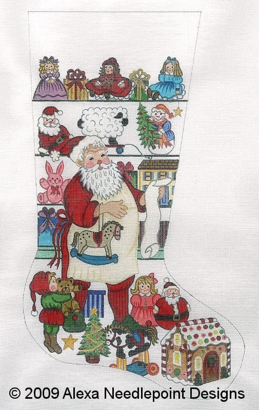 click here to view larger image of Christmas Stocking - 7233   (hand painted canvases)