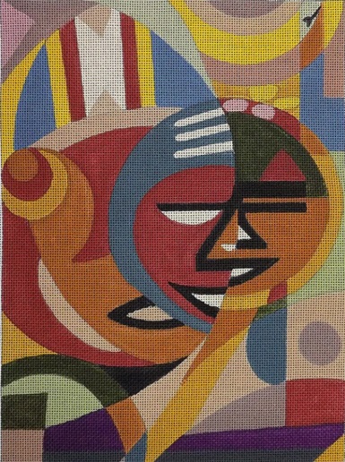 Ethnic Gallery - Mask II - click here for more details about this hand painted canvases