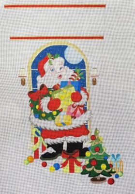 Santa Packages Stocking - click here for more details about this hand painted canvases