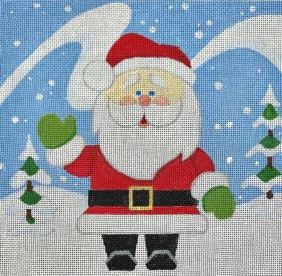 Snowy Santa - 13M - click here for more details about this hand painted canvases