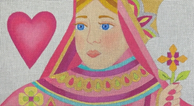 Pink Queen of Hearts - click here for more details about this hand painted canvases