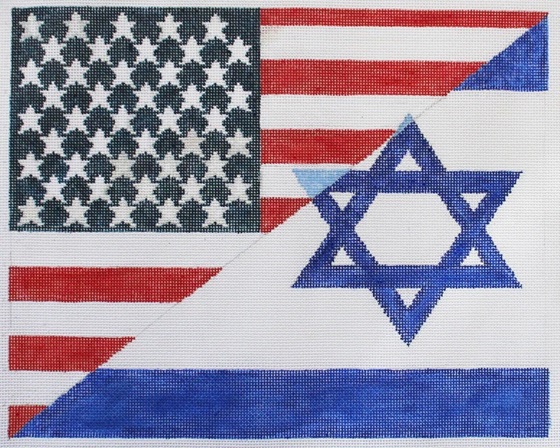 click here to view larger image of Tallis -  America/Israel Flags (hand painted canvases)