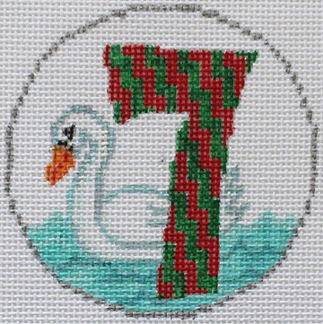 click here to view larger image of Twelve Days of Christmas - 7 Swans (hand painted canvases)