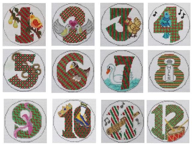 Twelve Days of Christmas - Complete Set - click here for more details about this hand painted canvases