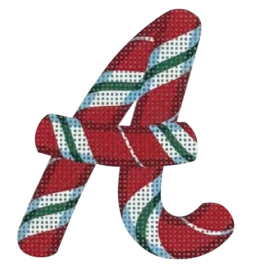 click here to view larger image of Candy Cane Letter - A (printed canvas)