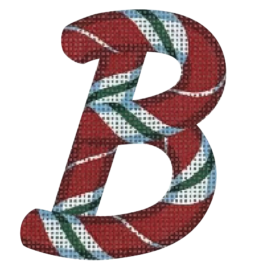 click here to view larger image of Candy Cane Letter - B (printed canvas)