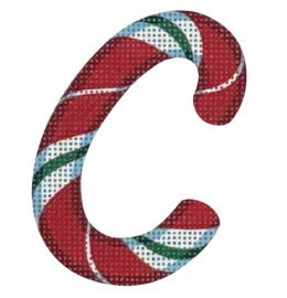 click here to view larger image of Candy Cane Letter - C (printed canvas)