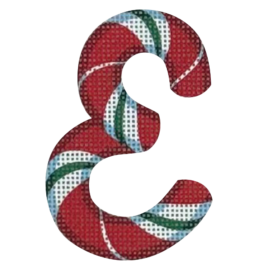 click here to view larger image of Candy Cane Letter - E (printed canvas)