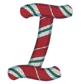 click here to view larger image of Candy Cane Letter - I (printed canvas)