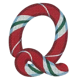 Candy Cane Letter - Q - click here for more details about this printed canvas