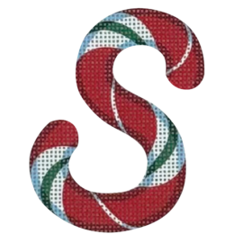 Candy Cane Letter - S - click here for more details about this printed canvas