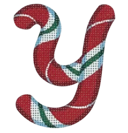 Candy Cane Letter - Y - click here for more details about this printed canvas