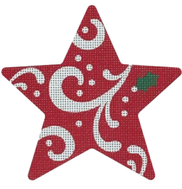 Swirls Curls and Holly Star - click here for more details about this printed canvas