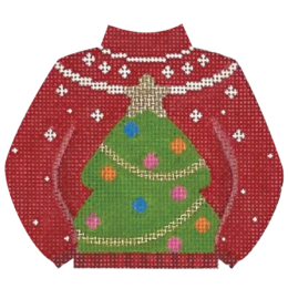 Christmas Tree Sweater - click here for more details about this hand painted canvases