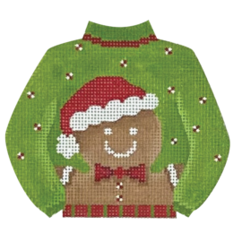 Gingerbread Man Sweater - click here for more details about this hand painted canvases