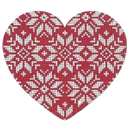Nordic 2 Snowflake Heart - click here for more details about this hand painted canvases