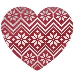 Nordic Snowflake Zigzag Pattern Heart - click here for more details about this hand painted canvases