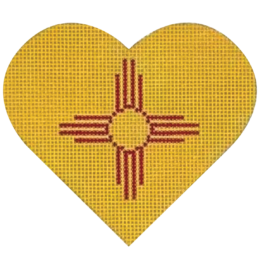 New Mexico Flag Heart - click here for more details about this hand painted canvases