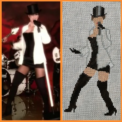 click here to view larger image of Shania/Black Top Hat (hand painted canvases)