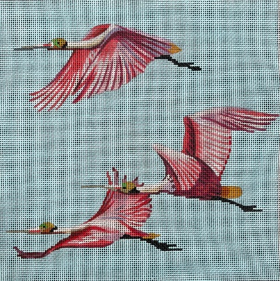 Spoonbill Formation hand painted canvases 