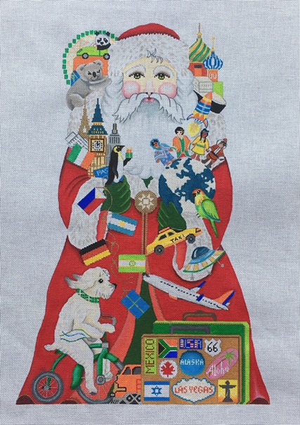 click here to view larger image of World Traveler Santa - 13M (hand painted canvases)