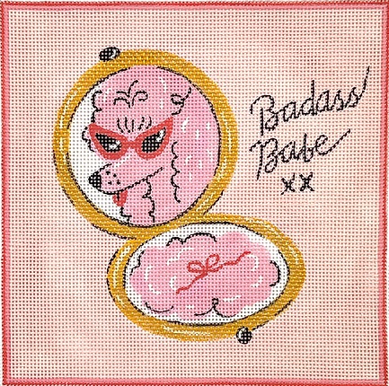 click here to view larger image of Badass Babe Poodle Compact (hand painted canvases 2)