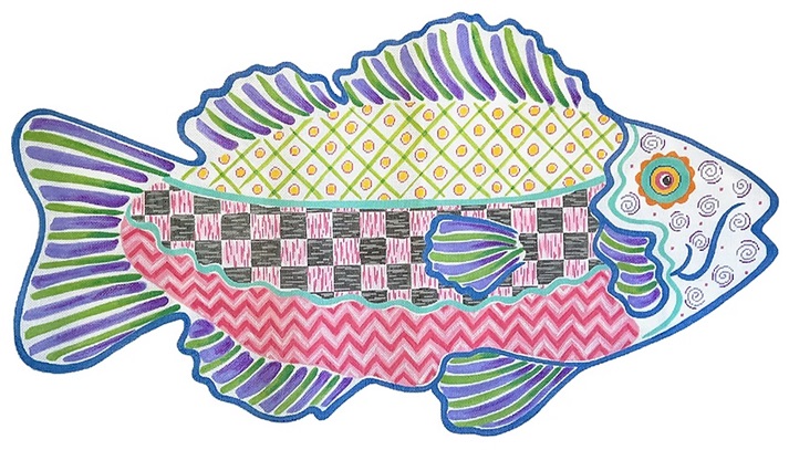 click here to view larger image of Funky Fish (hand painted canvases 2)