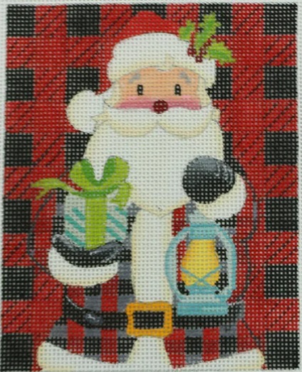 click here to view larger image of Plaid Santa (hand painted canvases)