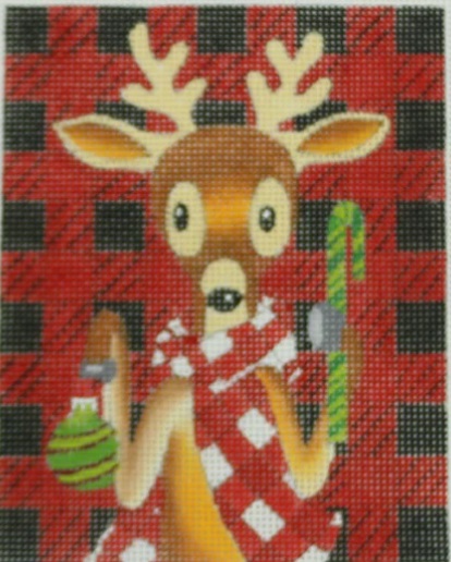 click here to view larger image of Plaid Reindeer (hand painted canvases)