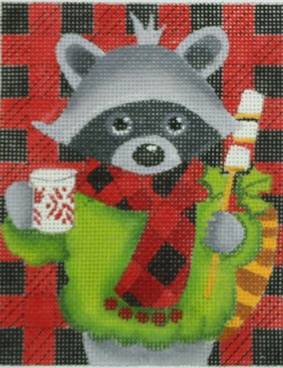 click here to view larger image of Plaid Raccoon (hand painted canvases)
