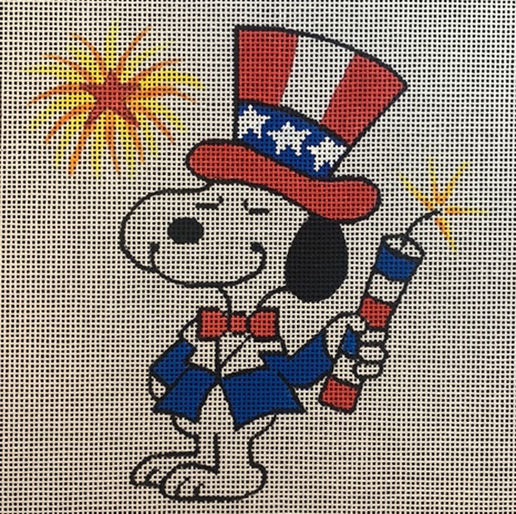 click here to view larger image of Snoopy w/Firecracker (hand painted canvases)