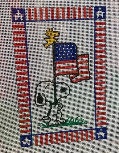 click here to view larger image of Snoopy w/Flag   (hand painted canvases)