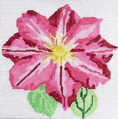 click here to view larger image of Simple Flowers - Pink Clematis (hand painted canvases)