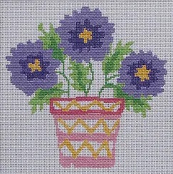 click here to view larger image of Simply Summer - Purple Pincushion (hand painted canvases)