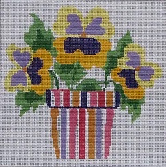 click here to view larger image of Simply Summer - Pansies (hand painted canvases)