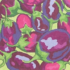 click here to view larger image of Farmers Market - Eggplant (hand painted canvases)