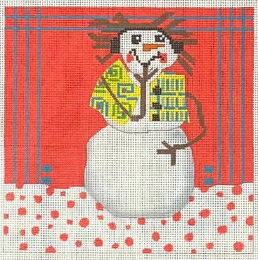 click here to view larger image of Red Snowman (hand painted canvases)