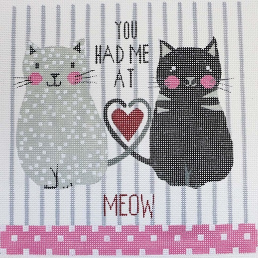 click here to view larger image of You had Me at Meow (hand painted canvases)