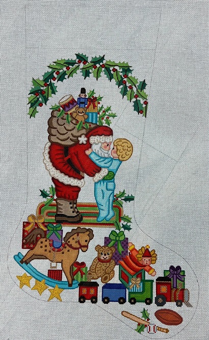 click here to view larger image of Christmas Stocking - 7344-13M (hand painted canvases)