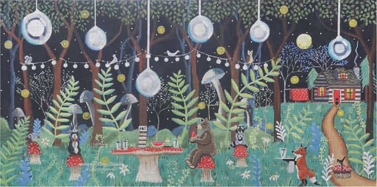 click here to view larger image of Picnic in the Woods (hand painted canvases)
